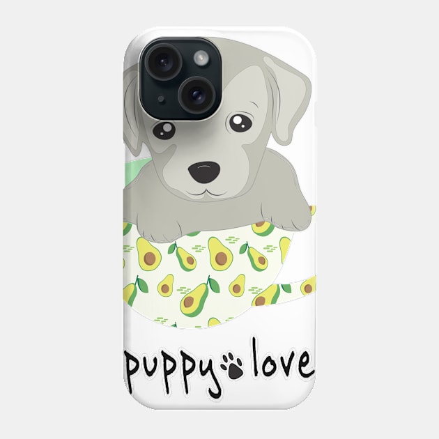 Cute Puppy Love Avocado Dog Lover Gift for Girls Women Phone Case by JPDesigns