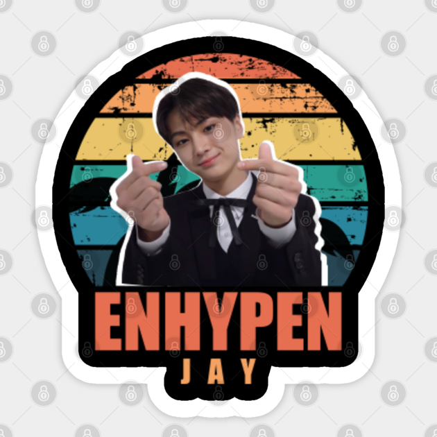 jay enhypen retro design jay enhypen sticker teepublic
