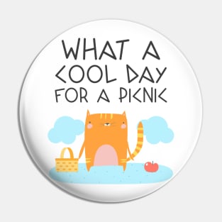 cute cat going for a picnic Pin