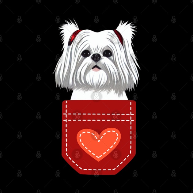 I Love My Crusty White Dog Girl Maltese Shih Tzu Birthday by Mochabonk