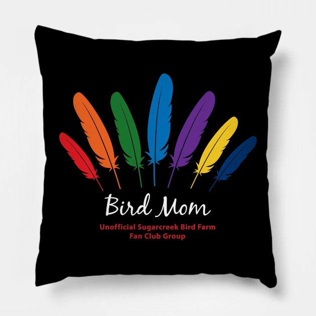 Bird Mom - white type Pillow by Just Winging It Designs