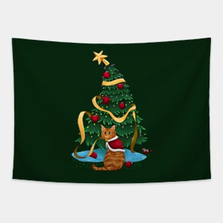 Christmas Kitty Tapestry