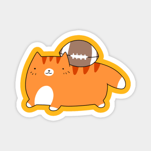 Orange Tabby Cat and Football Magnet