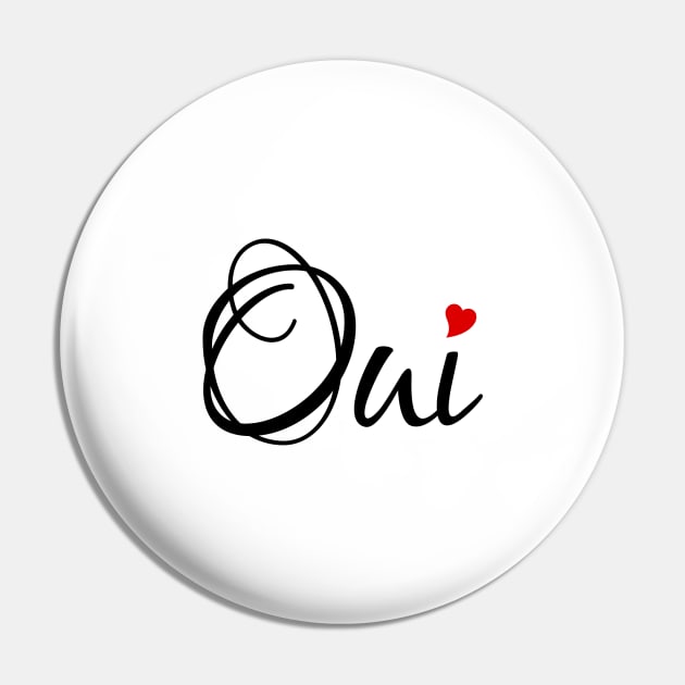 Oui, yes, French word art with red heart Pin by beakraus