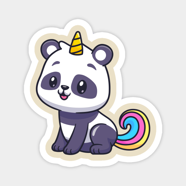 Cute Panda Unicorn Cartoon Magnet by Catalyst Labs