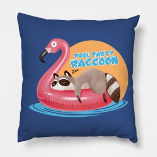 Pool Party Raccoon Pillow