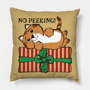 No Peeking Christmas Cat Pillow