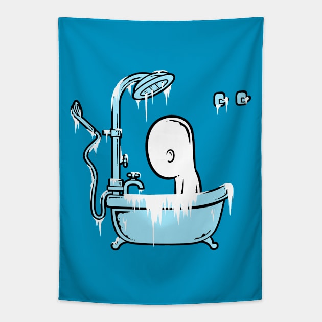 Bath and Shower - Freeze Bath Tapestry by flyingmouse365