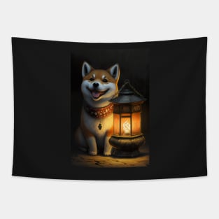 Happy Shiba Inu Dog Tapestry