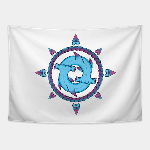 Shark Compass II Tapestry by LockhartIllustration