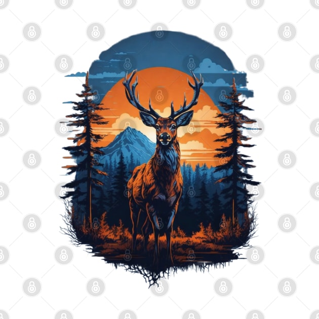 Deer in the forest by Mysooni