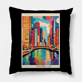 fauvism art of chicago city usa 3 Pillow