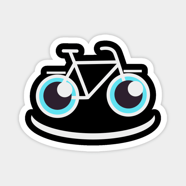 Funny Bike Smile Bicycle Cyclist Magnet by Foxxy Merch