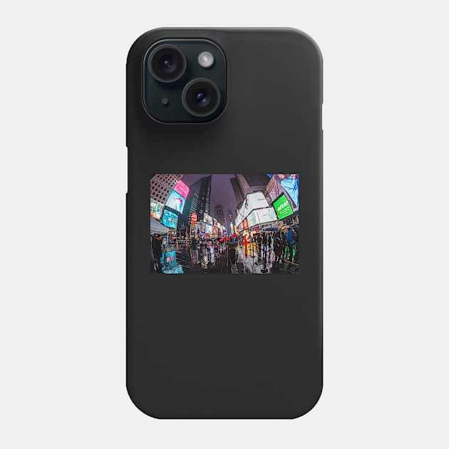 Rainy night in Times Square New York City Phone Case by WayneOxfordPh