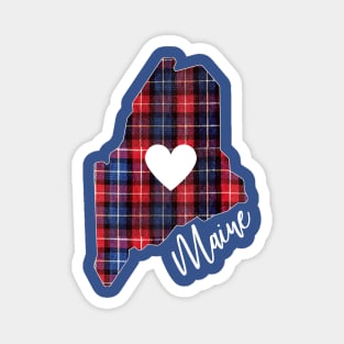 Love Maine in Plaid Magnet