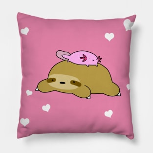 I Love You - Axolotl and Sloth Pillow