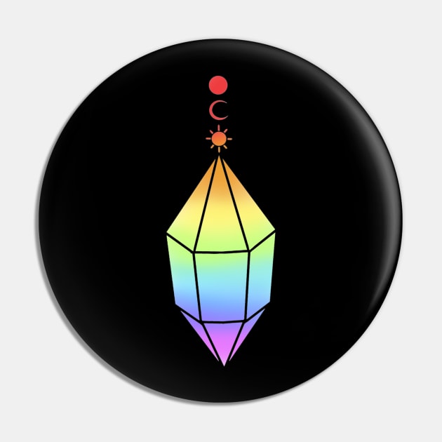 Rainbow Witch Pride Pendant Pin by TheDoodlemancer