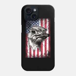 Patriotic Ostrich American Flag Phone Case