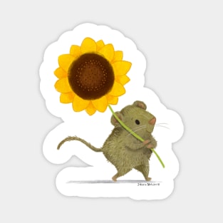 Bavarian Pine Vole with a Sunflower Magnet