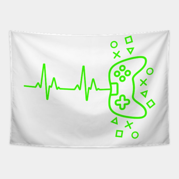 Gamer Heart Beat Video Game Lover Tapestry by SusurrationStudio