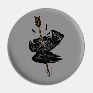 Dead crow with arrow Pin