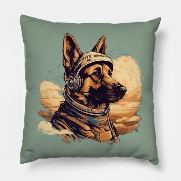 Aviator dog Pillow by GreenMary Design