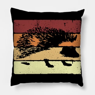 Vintage Hedgehog | Retro Fall Spiny Animal Forest Pillow