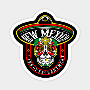 New Mexico themed sugar skull Magnet