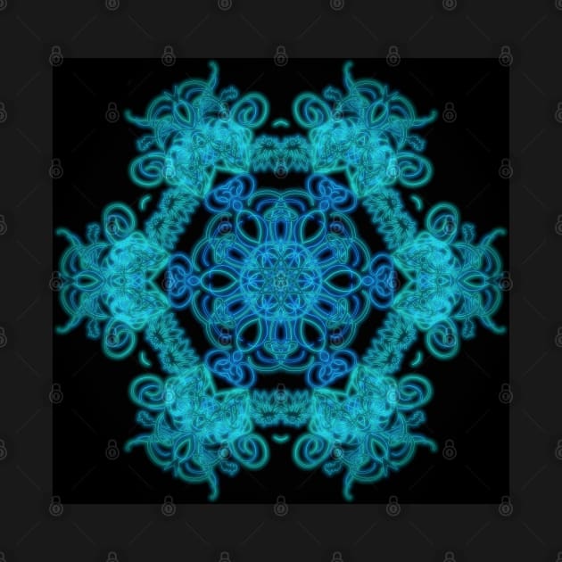 Lit Up in Blue Mandala by InspiraImage