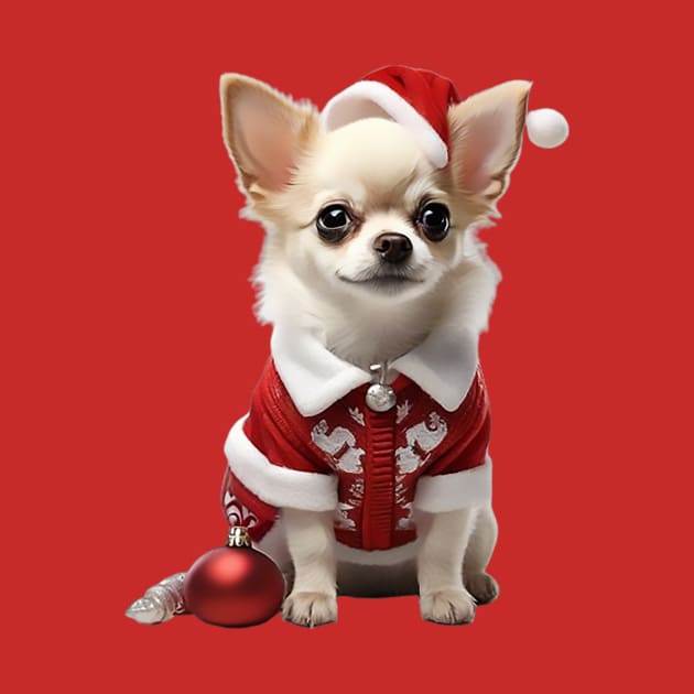 Cute Baby Chihuahua Santa by likbatonboot