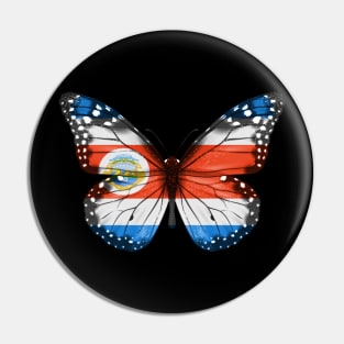 Costa Rican Flag  Butterfly - Gift for Costa Rican From Costa Rica Pin