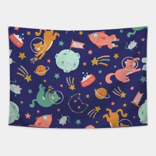 Space Cats Pattern Tapestry