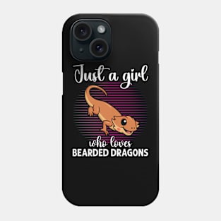 Just a girl who loves bearded dragon Lizard Reptile Phone Case