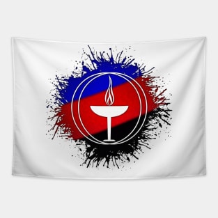 Paint Splatter Polyamory Pride Flag Unitarian Universalism Symbol Tapestry