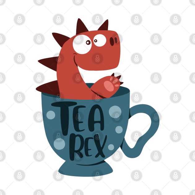 Tea Rex Retro dinosaur by by fend