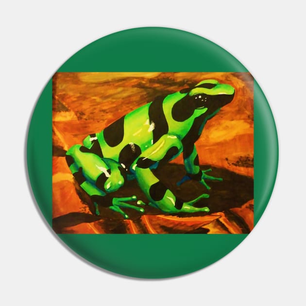 Poison Dart Arrow Frog--Black and Green Pin by RJKpoyp