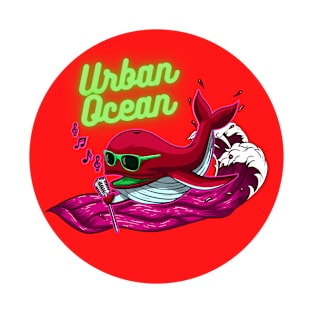 Urban Ocean Crooner Whale (Red) T-Shirt