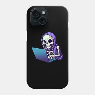 Skeleton Working on Laptop Phone Case