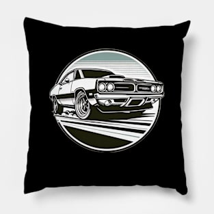 Classic American Muscle: Revving Through Time Pillow