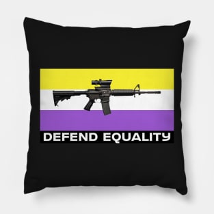 Defend Equality (Non Binary Flag)| First Amendment| Cool and Cute Stickers| T-Shirts Pillow