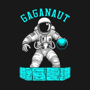 Gaga Ball Pit Gaganaut Funny Astronaut Dodgeball Player T-Shirt