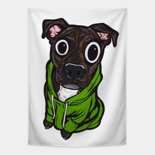 Pitbull Green Hoodie Tapestry