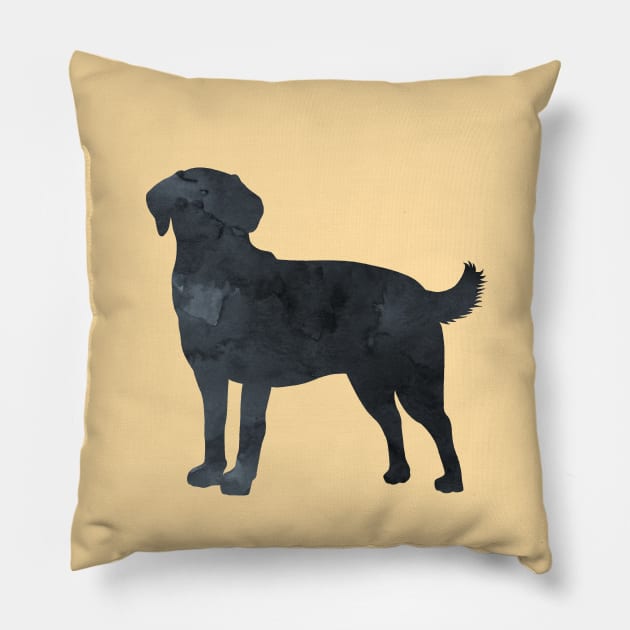 Lab Dog Labrador Black Silhouette Art Pillow by BittenByErmines