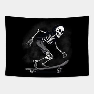 hooligan skeleton riding on a skateboard Tapestry