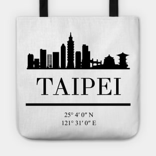 TAIPEI TAIWAN BLACK SILHOUETTE SKYLINE ART Tote