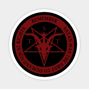 Satan Demands Equal Rights (translucent red) Magnet