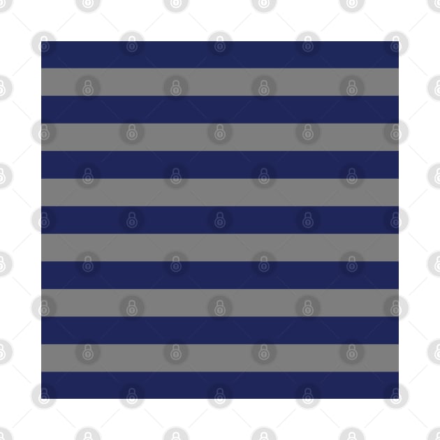 Navy Blue and Gray Stripes, Horizontal Awning Stripes by AmyBrinkman