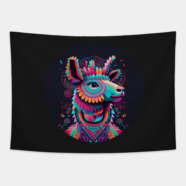 A llama in a celebratory mood Tapestry by ceemyvision