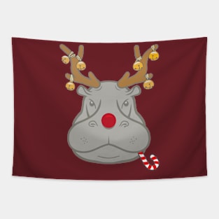 Christmas Hippo Tapestry