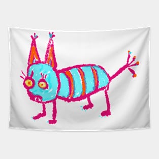 Crazy Hot Pink Alien Monster Creature Tapestry